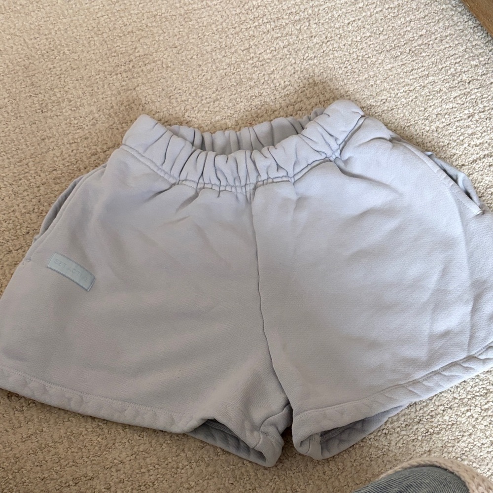 set active blue shorts cotton